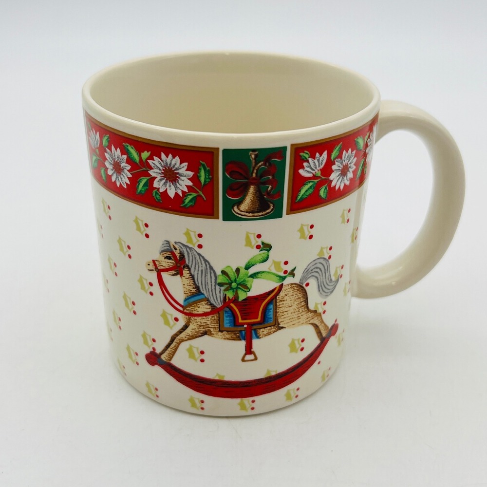 Vintage Charlton Hall by Kobe Christmas Mug Japan Rocking Horse Nutcracker